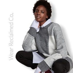 ZARA Knit Patchwork Sweater Oversized Pullover